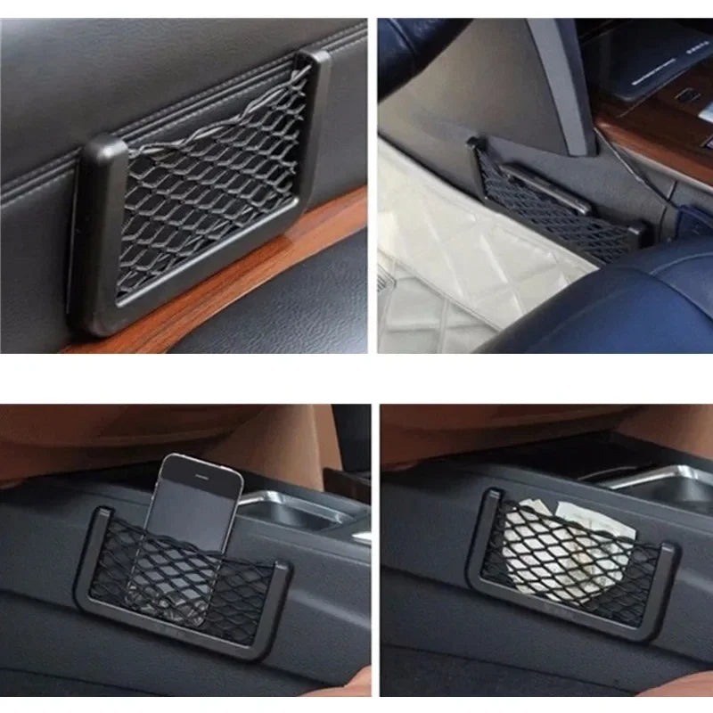 Car Organizer Storage Bag Auto Paste Net Pocket