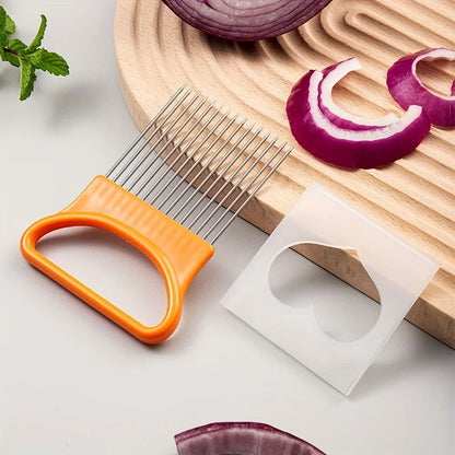 1/4Pc Stainless Steel Onion Needle Onion Fork Vegetables Fruit Slicer