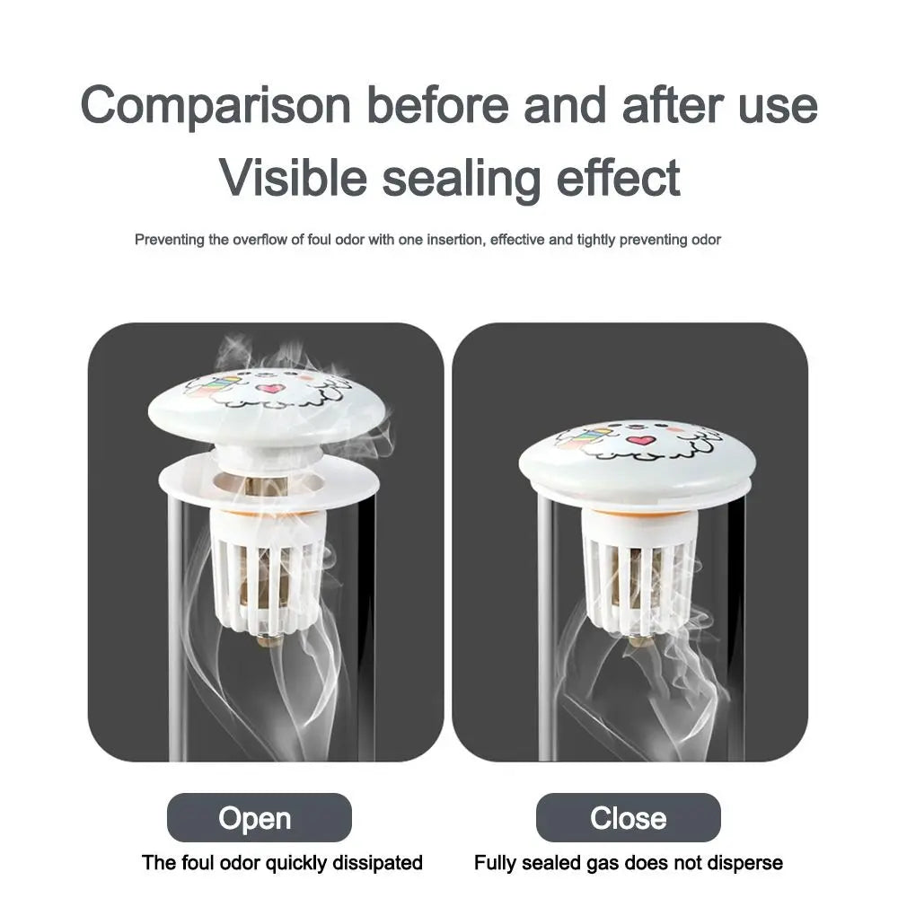 Comparison of a device's sealing effect before and after use on a white background.
