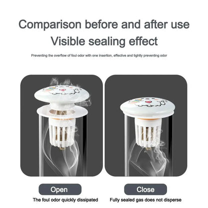 Comparison of a device's sealing effect before and after use on a white background.