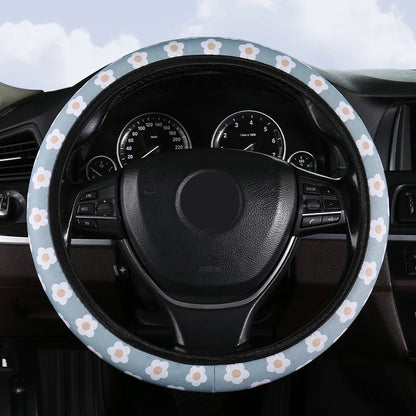 Small Fresh Flower Elastic No Inner Ring Car Steering Wheel Cover
