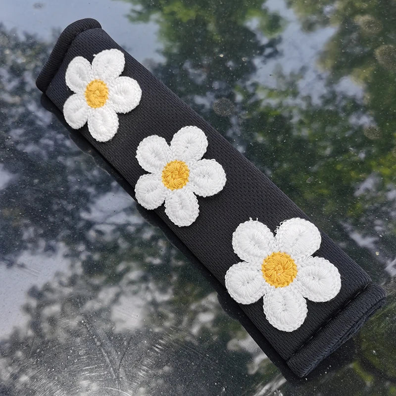 2Pcs Flower Shoulder Pad Car Seat Belt