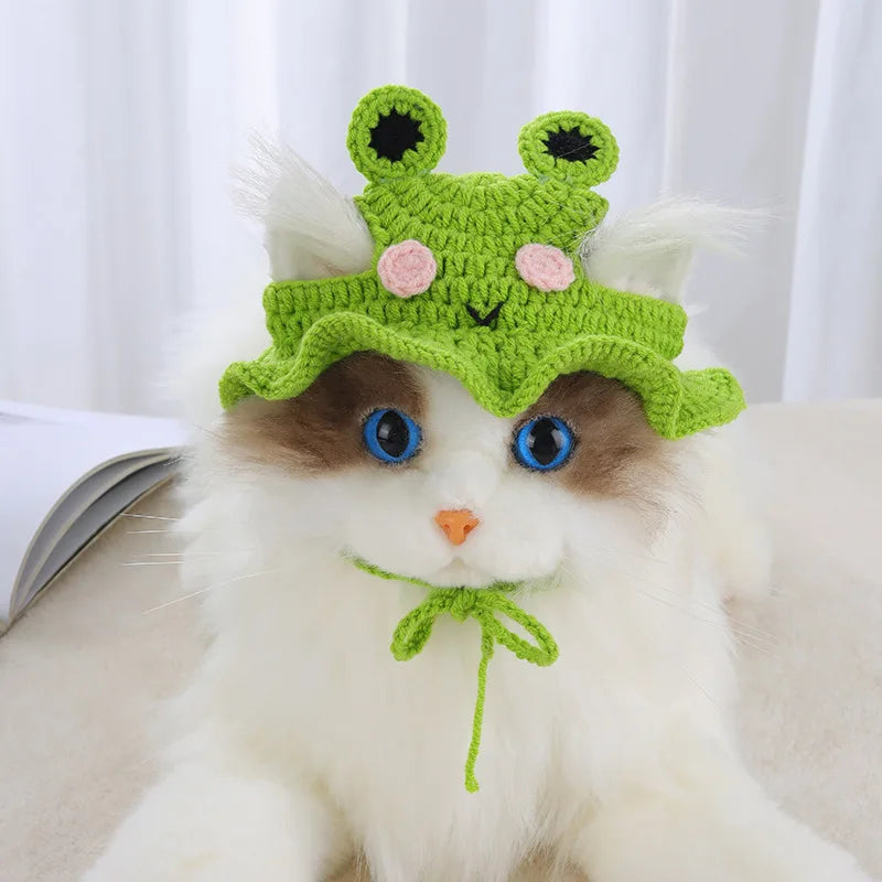 Cute Cat Hat Funny Hand-made Knitting Puppy Caps