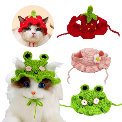 Cute Cat Hat Funny Hand-made Knitting Puppy Caps