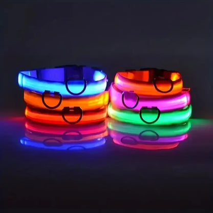 Nylon LED Night Safety Flashing Glow In The Dark Dog Leash